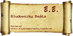 Bludovszky Beáta névjegykártya